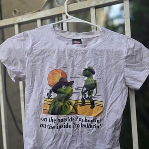 Cherry Kitten Cowboy Kermit crop top